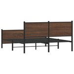 vidaXL Cadre de lit en métal sans matelas chêne marron 150x200 cm