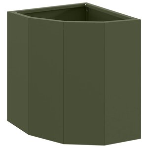 vidaXL Jardinière d'Angle Vert olive 30 x 30 x 35 cm Acier