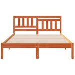 vidaXL Cadre de lit avec tête de lit Brun cire 120 x 190 cm Pin massif