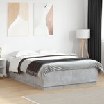 vidaXL Cadre de lit sans matelas gris béton 120x200 cm