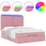 VidaXL Cadre de lit ottoman avec matelas rose 140x200 cm velours
