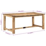 vidaXL Table à dîner 180x90x75 cm bois de manguier massif