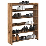 vidaXL Étagère à chaussures vieux bois 80x25x100 cm bois d'ingénierie