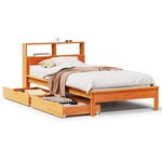 vidaXL Lit bibliothèque sans matelas cire marron 90x190 cm pin massif