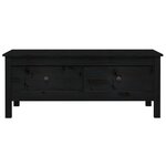 vidaXL Table basse Noir 100x50x40 cm Bois massif de pin