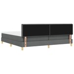 vidaXL Lit avec sommier et matelas gris foncé 200x200 cm en tissu