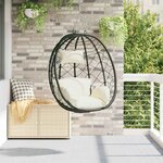 vidaXL Chaise suspendue Blanc crème 91 5 x 60 x 110 cm polyrotin
