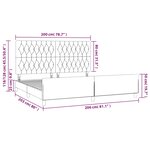 vidaXL Cadre de lit avec tête de lit Gris foncé 200x200 cm Velours