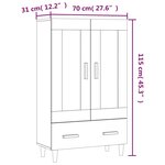 vidaXL Buffet Sonoma gris 70x31x115 cm Bois d'ingénierie