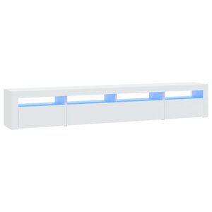 vidaXL Meuble TV avec lumières LED Blanc 240x35x40 cm
