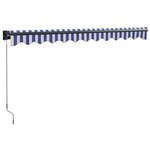 vidaXL Auvent rétractable bleu et blanc 3 5x2 5 m tissu et aluminium