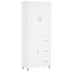 vidaXL Buffet haut Blanc 69 5x34x180 cm Bois d'ingénierie