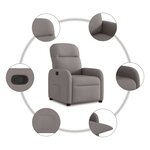vidaXL Fauteuil inclinable Taupe Tissu