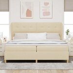 vidaXL Lit à ressorts avec matelas gris foncé 90x190 cm Crème tissu