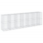vidaXL Panier gabion avec couvercle 650x100x200 cm fer galvanisé