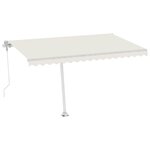 vidaXL Auvent automatique avec capteur de vent et LED 400x350 cm Crème