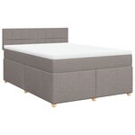 vidaXL Sommier à lattes de lit avec matelas Taupe 140x200 cm Tissu