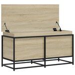 vidaXL Boîte de rangement avec couvercle chêne sonoma bois ingénierie