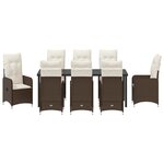 vidaXL Ensemble de salle à manger pour jardin 9 Pièces Marron Poly rotin