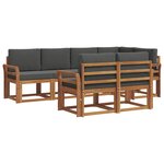 vidaXL Ensemble de canapés d'extérieur 7 pc Naturel et Anthracite