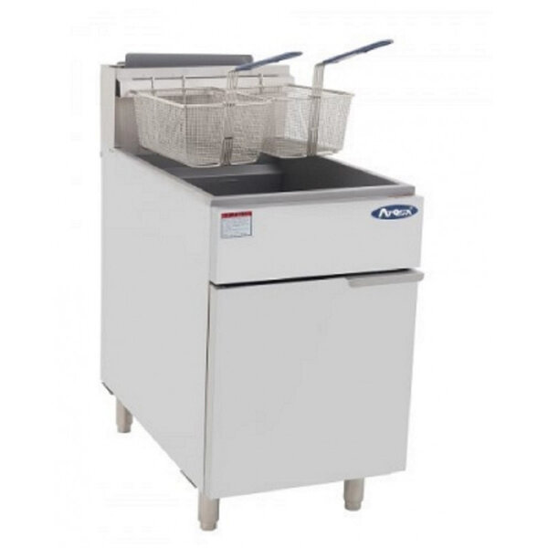 Friteuse à gaz 2 paniers sur meuble - 5 brûleurs - 34 litres - atosa -  - gaz de ville