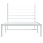 vidaXL Cadre de lit métal sans matelas avec tête de lit blanc 90x200cm