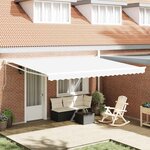 vidaXL Auvent Blanc 4 5 × 3 m Polyester et métal