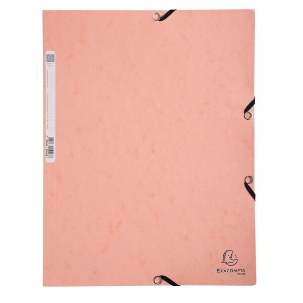 Chemise À Élastiques Carte Lustrée 400g/m2 Aquarel - A4 - Corail - Exacompta