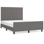 vidaXL Cadre de lit avec tête de lit Gris 140x200 cm Similicuir
