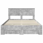 vidaXL Cadre de lit Gris béton 160 x 200 cm Bois d'ingénierie