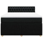 vidaXL Sommier à lattes de lit avec matelas Noir 140x200 cm Tissu