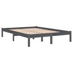 vidaXL Cadre de lit sans matelas gris bois massif 200x200 cm