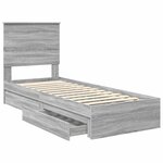 vidaXL Lit de Rangement Gris Sonoma 75 x 190 cm Bois d'ingénierie