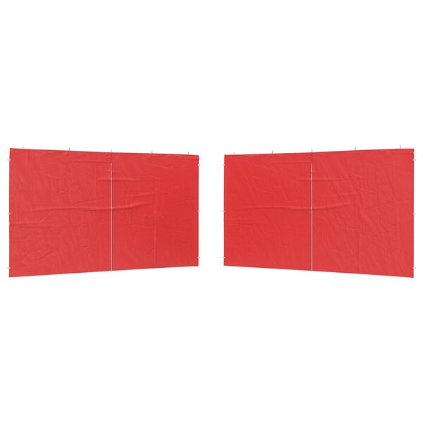 vidaXL Mur de tente de fête 2 pièces 400 x 195 cm Rouge PE et acier