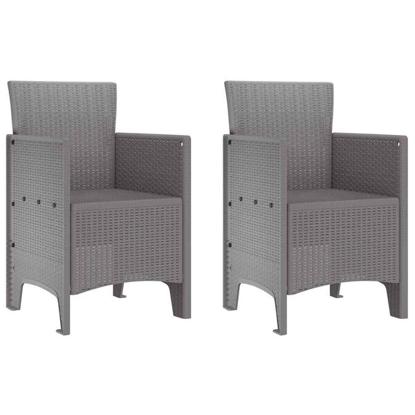 vidaXL Chaise de jardin 2 Pièces Gris clair 53 x 49 x 85 cm PP