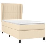 vidaXL Sommier à lattes de lit avec matelas Crème 100x200 cm Tissu