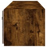 vidaXL Meubles TV muraux et lumières LED 2Pièces chêne fumé 80x35x31 cm