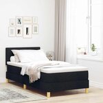 vidaXL Lit à ressorts avec matelas Noir 100 x 200 cm tissu