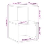 vidaXL Table de chevet vieux bois 35x35x55 cm bois d'ingénierie