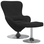 vidaXL Chaise Œuf avec Pouf Noir 63 x 73 x 90 cm Velours