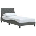 vidaXL Cadre de lit sans matelas gris foncé 90x190 cm tissu