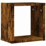 vidaXL Étagères Murales 4 Pièces Marron 26 x 15 x 26 cm Bois d'ingénierie