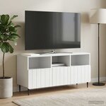vidaXL Meuble TV Blanc 102 x 34 5 x 50 cm Bois d'ingénierie