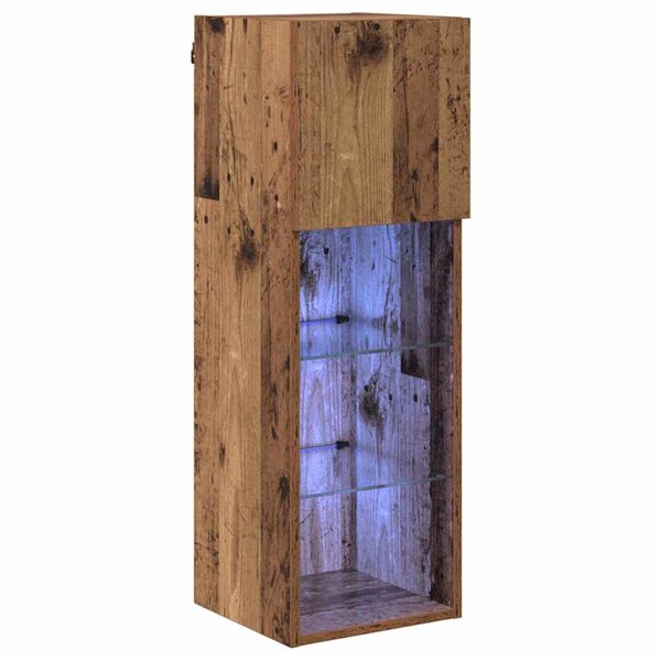 vidaXL Meuble TV mural Bois Ancien 30 5 x 30 x 90 cm Bois d'ingénierie