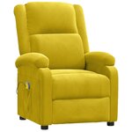 vidaXL Fauteuil de massage Jaune Velours