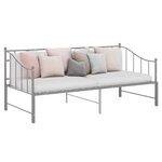 vidaXL Cadre de canapé-lit extensible sans matelas gris métal 90x200cm