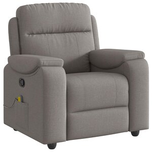 vidaXL Fauteuil de massage inclinable Taupe Tissu
