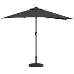 vidaXL Parasol de jardin Noir 294 x 150 x 224 cm tissu