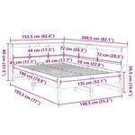 vidaXL Lit bibliothèque sans matelas blanc 135x190 cm bois pin massif