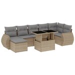 vidaXL Salon de jardin avec coussins 8 Pièces beige résine tressée